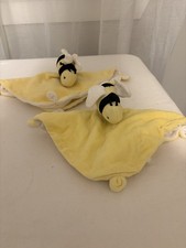 Lot 2 Burt's Bees Honey Bee Lovey Security Blanket Yellow Organic Cotton Knot