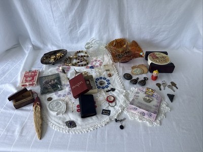 Huge Vintage Junk Drawer Lot Collectibles Box Resellers Bulk Wholesale Treasures