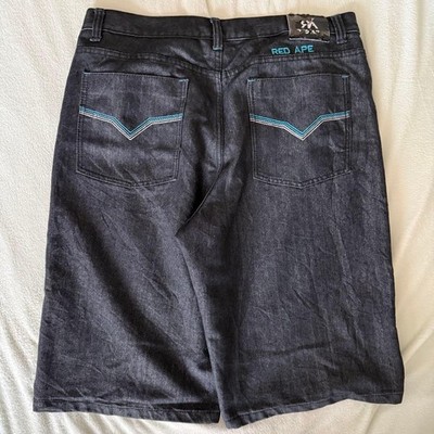 Redape Denim Short Pants Dark Blue B-style Wide Leg Punk Patchwork 40 JAPAN