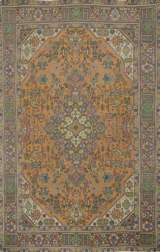 Handmade Wool Orange Geometric Traditional Living Room Area Rug 6x10 Carpet