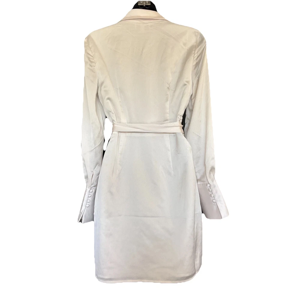 Vestido Express Satén Verdadero Envolvente Mujer S Crema Nupcial Vacaciones Puños Anchos Forrado DEFECTUOSO Foto 2 de 4