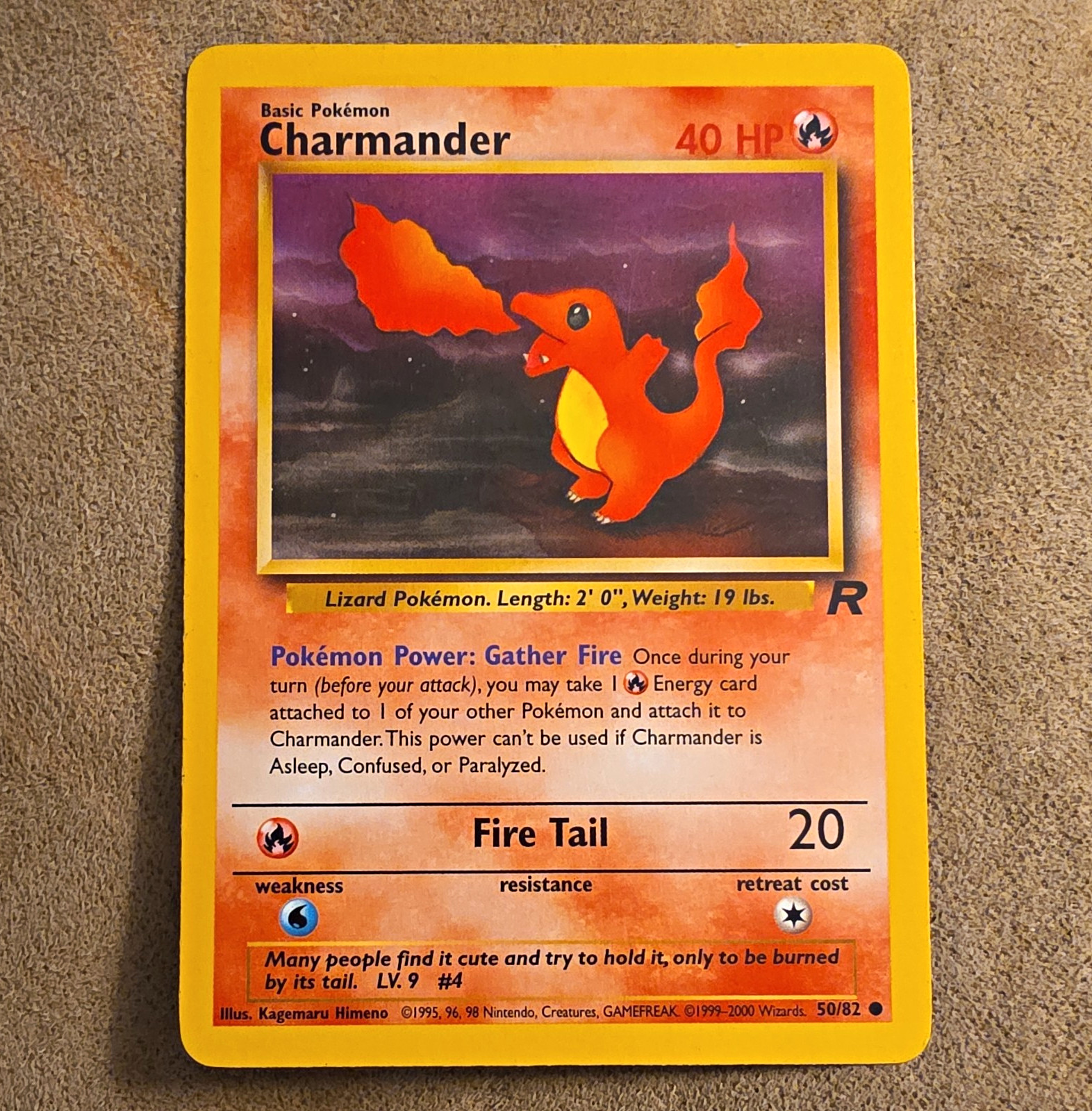 Wizards WOTC Charmander 50/82 Team Rocket Unlimited 40 HP 2000