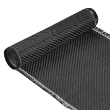 Carbon Fiber Fabric 4.9ft x 8" Cloth Sheet Roll 2x2 Twill Weave 3K 220g Black