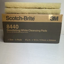 8Pcs 3M Doodlebug 8440 White Cleansing Pad 4-5/8" x 10" Cleaning Pad