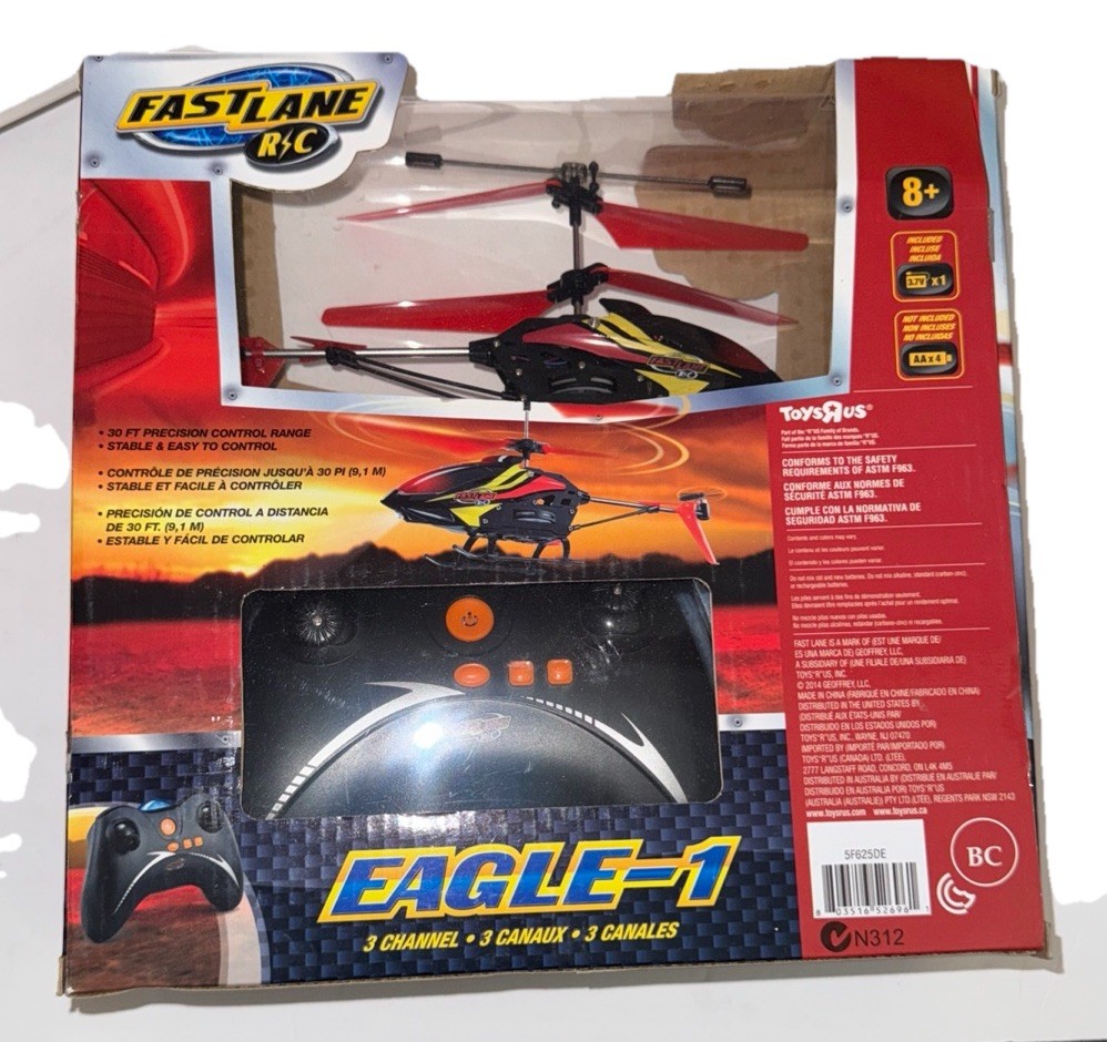 RC Helicopters Red Fast Lane Eagle 1 Three Channels Toys R U