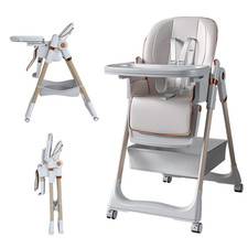 Adjustable Baby High Chair 0-6 Years With Safety Belt  Wheels