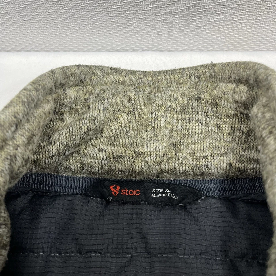 Chaqueta Stoic Para Hombre XL Beige Negra Cremallera Completa Vellón Manga Larga Senderismo Gorpcore Foto 3 de 4