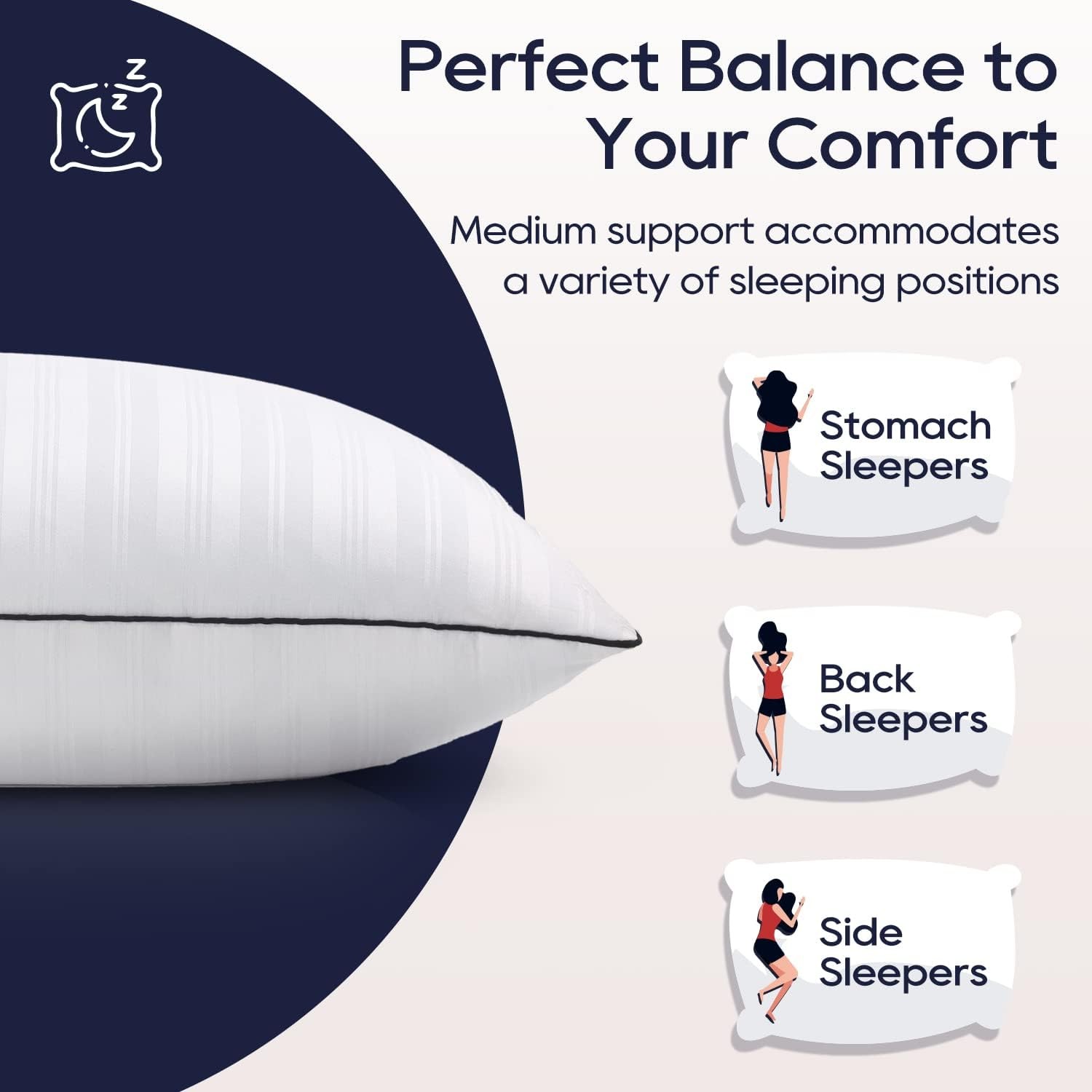 Set of 2 KING SIZE Pillows for Sleeping - Good Support Soft Feel Hotel Quality  