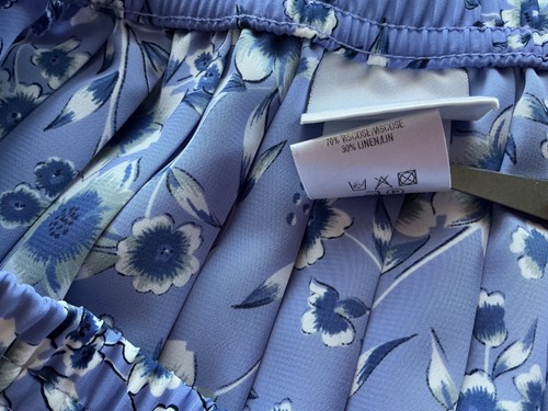 Eastex summer midi skirt size16 elastic waist 30 relaxed pleated Blue floral mix - Picture 5 of 6
