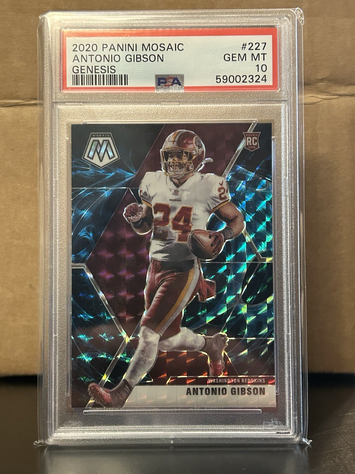 2020 PANINI MOSAIC ANTONIO GIBSON GENESIS CASE HIT SSP RC ROOKIE PSA 10 #227