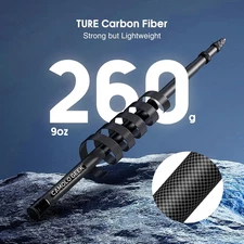 118""/3.0m Invisible Selfie Stick Carbon Fiber, 9.8ft Extended Super Long Pole C
