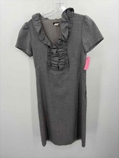 Pre-Owned J Crew Grey Size 4 Knee Length Short Sleeve Dress