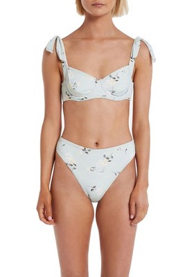 Zulu & Zephyr Damen Bügel Bikini Oberteil grün Blume UK8