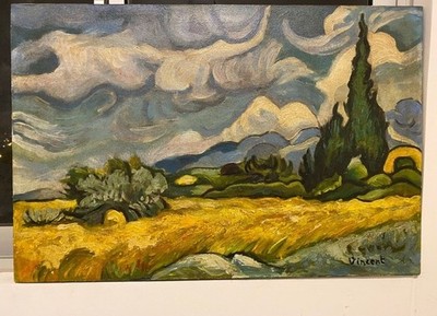VINCENT VAN GOGH ARTIST OIL PAINTING CANVAS SIGNED.