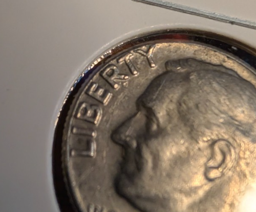 1980 P Roosevelt Dime Circulated Off Center Letters On Rim - Picture 4 of 5