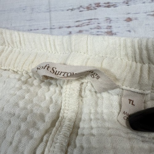 Soft Surroundings Off white Wide Leg Pant Relaxed Lounge Pull On Women Sz L Tall - Picture 10 of 12