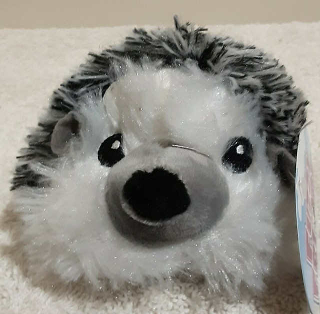 2 Fuzzy Friends Black & Brown Hedgehogs Plush 6" Stuffed Animal Gift