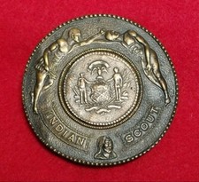 Vintage LARGE HEAVY 3" Indian Scout Belt Buckle Motorcycle