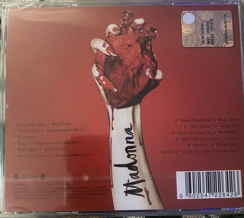 MADONNA REBEL HEART ITALY DELUXE CD BONUS TRACK 2015 SIGILLATO SEALED - Imagen 3 de 3