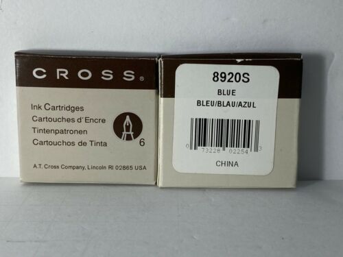 CROSS FOUNTAIN PEN INK CARTRIDGES BLUE, BLACK or RED (6-PACKS) REGULAR OR SLIM - Picture 2 of 10