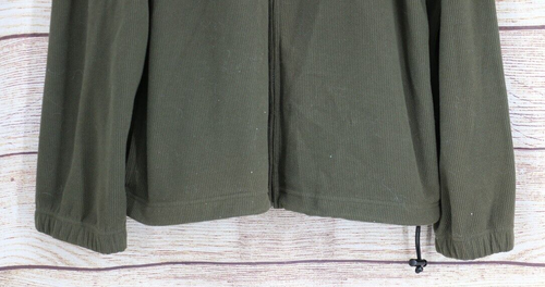 Free Country Mens Size Large Full Zip Ribbed Jacket with Bungee Cord Olive Green - Picture 4 of 7