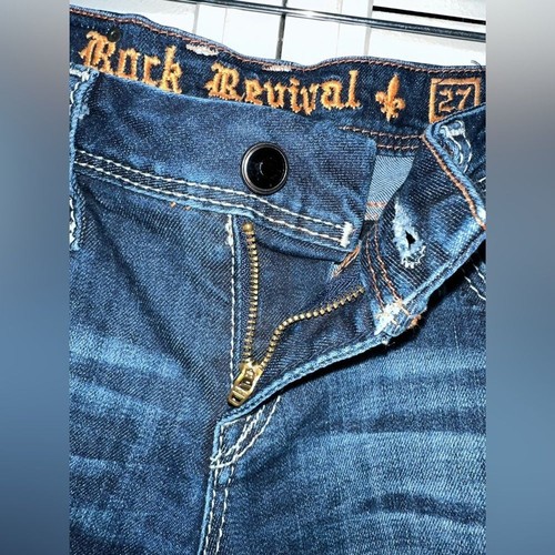 Rock Revival Women’s Celine Flare Low Rise Bejeweled Jean Size 27 - Picture 7 of 15