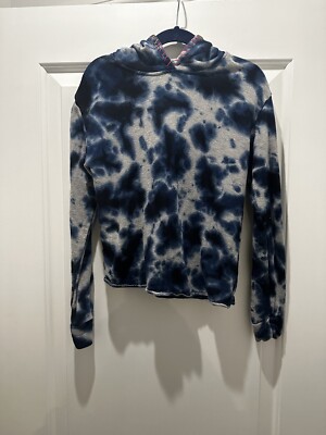 FBZ Blue Tie-Dye Distressed Sweatshirt Stitching Medium Hoodie