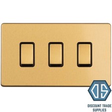 Antique Gold Screwless Switches Sockets Flat Concealed Plate Brushed Satin Brass