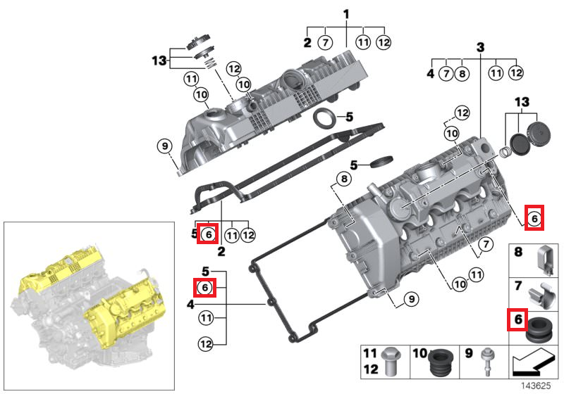 NEW BMW GENUINE 1 3 5 6 7 X SERIES ENGINE COVER RUBBER GROMMET 2PCS