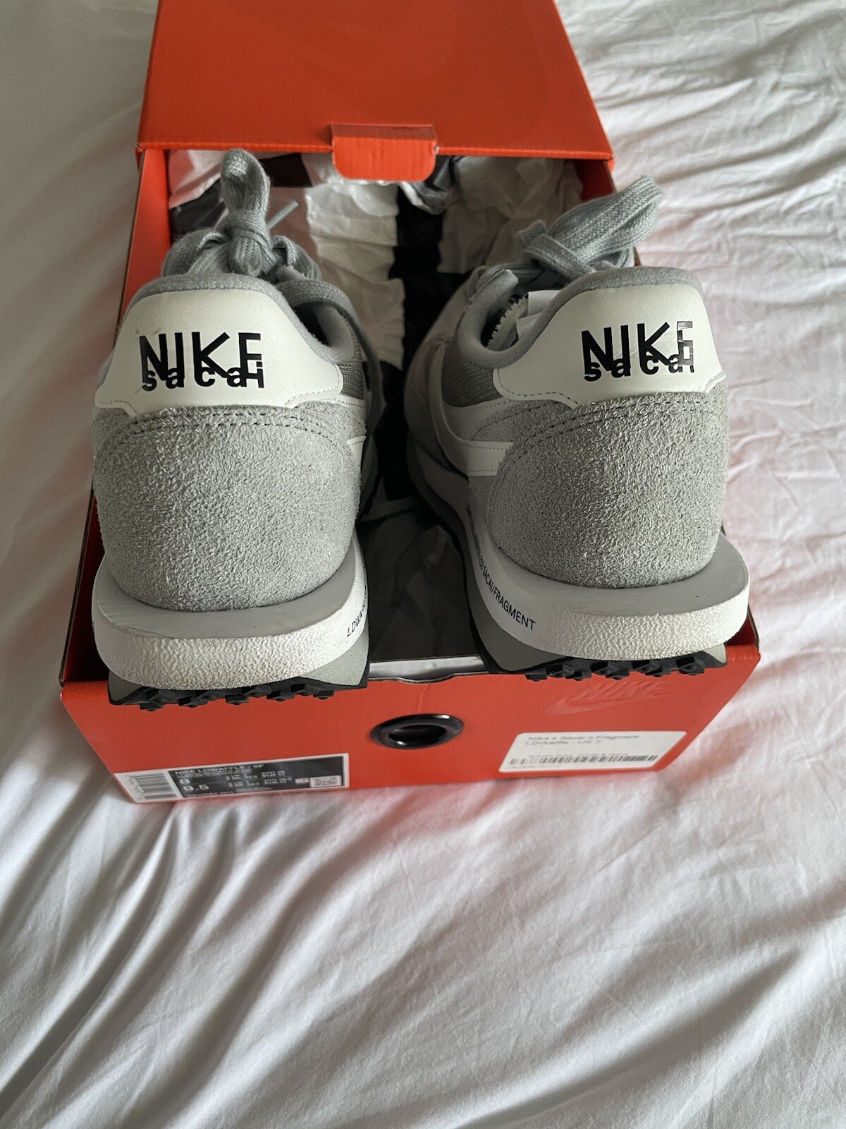 SACAI X NIKE Nike x Sacai x Fragments LDWaffle sneaker scarpe da ginnastica grigio fumo bianco Eur 40 UK 7
