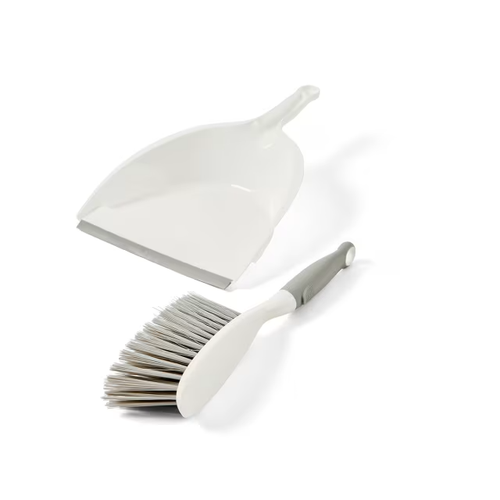 Dustpan and Hand Brush Set Dust Pan Set Cleaning Broom White and Grey- AU - Picture 5 of 8