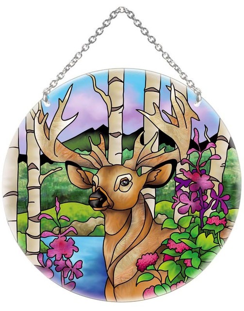 Joan Baker Hand painted art glass large Suncatcher LC141 Superbuck