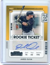 2021 Panini Chronicles Contenders JARED OLIVA RC Rookie Ticket Auto #163 PIRATES