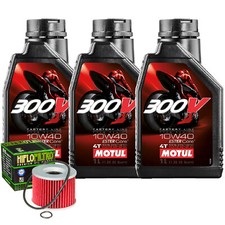 Kit Tagliando Olio Motul 300V 10W40 + Filtro Per Honda CB650 Nighthawk�1980>1983