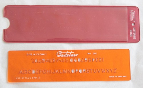 Gestetner Lettering Guide 101 3/16 pollici (5.0MM) Utilizzare stilo SPB. 2