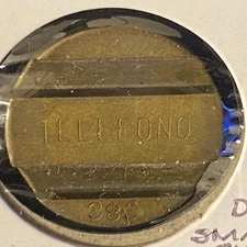 Telefono Public Telephone Token Argentina ENTel c1948-90 Brass 20mm 4.4g #383