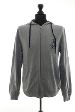 Kitaro Mens Sweat Jacket Coat M Grey Light Grey Marl Zip Hooded Sweat Like New