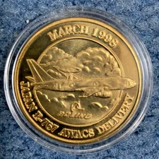Boeing Japan E-767 AWACS 1998 Delivery Medal Token Coin with Certificate & Case