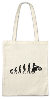 Motocross Evolution Stofftasche Einkaufstasche Human Fun Motorcycle Biker Fahrer