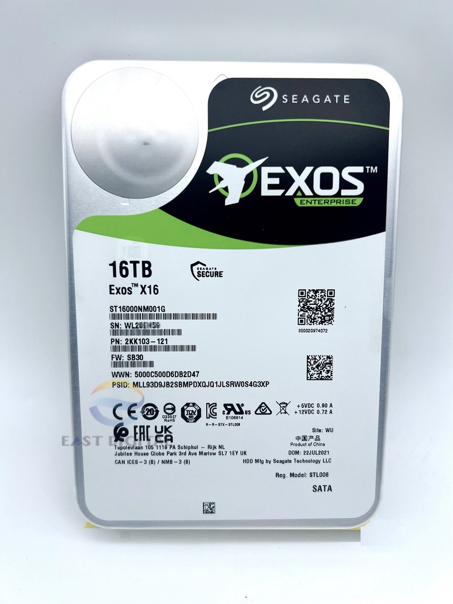 Seagate ST16000NM001G 16TB Exos X16 6Gb 512e 3.5 SATA Enterprise