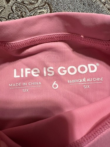 Life is Good 6 Little Girls Rash Guard Top Pink Long Sleeve - Picture 2 of 4