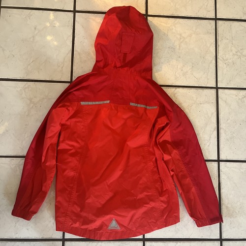 LL Bean Girl’s /Boys Red Full Zip Hooded Red Raincoat ID 286124 Sz L (14–16) - Picture 2 of 9
