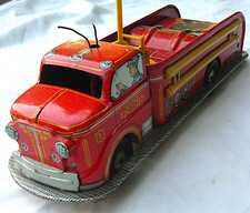 Vintage 1950s Japanese Tin Litho Friction Fire Truck   Yonezawa / Cragstan Styl