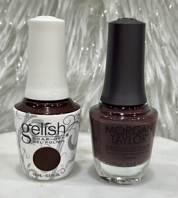 Gelish DUO Soak Off Gel Polish + Morgan Taylor Lacquer #922 LUST AT FIRST SIGHT