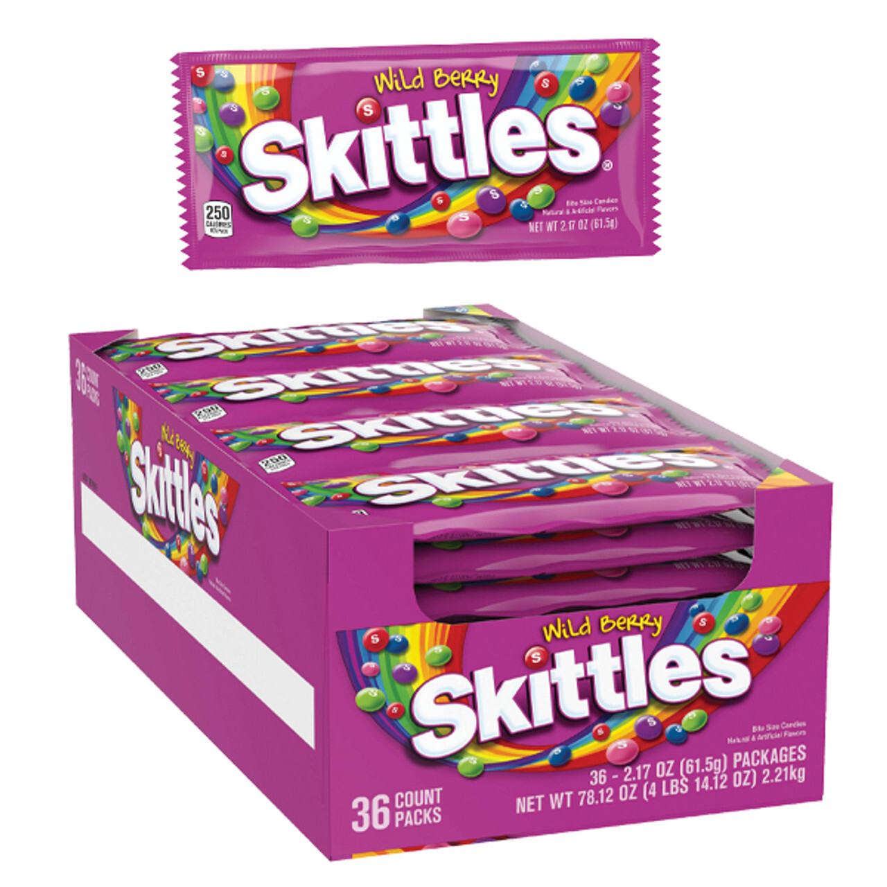 Wild Berry Skittles 2.7oz Bulk Vending Candy 72 Pack Free Shipping 48 States