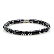 Black Achat Armband Bracelet 925 Sterling Sil...