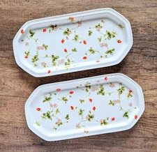 Two *NEW* Strawberry Field the Toscany Collection Japan Rectangle Plates 
