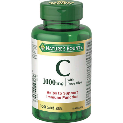 Nature's Bounty Vitamin C 1000 mg with Rose Hips Ascorbic Acid 100 pcs NEW