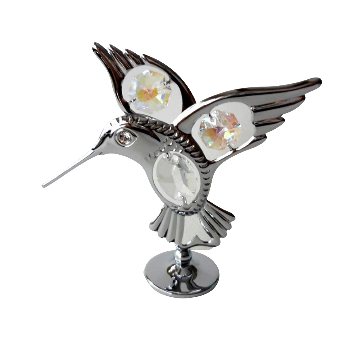Crystocraft Fantail Hummingbird Crystal Ornament With Swarovski Elements Boxed