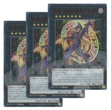 Yugioh - Ebon Illusion Magician x 3 - 1st Edition Ultra Rare Red NM - Free Holo